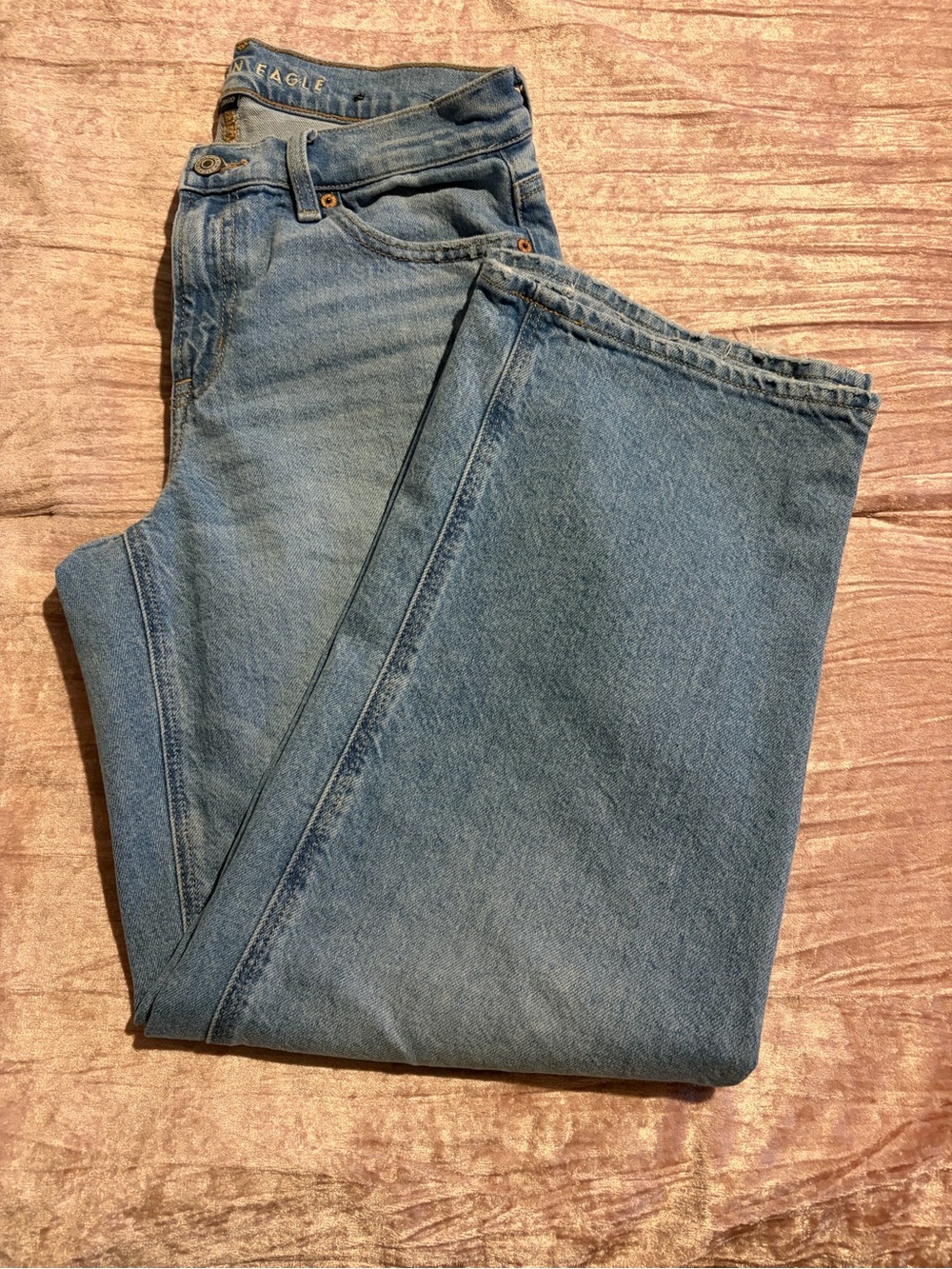 American Eagle Outfitters Medium Blue Straight-Leg Jeans
